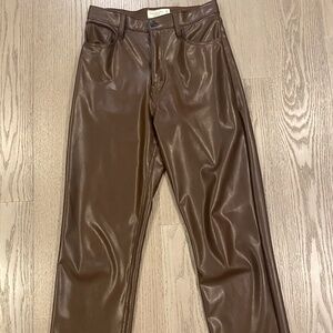 Abercrombie and fitch 90s straight vegan leather pants (curve love)